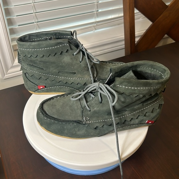 OLIBERTE Green Suede Hirari Moccasins Booties Made In Africa Women’s Size 39 - Picture 9 of 17